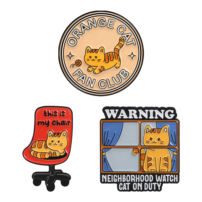 Orange Cat Fan Club Enamel Pin - Jewelry Watches For Kids 评论和价格