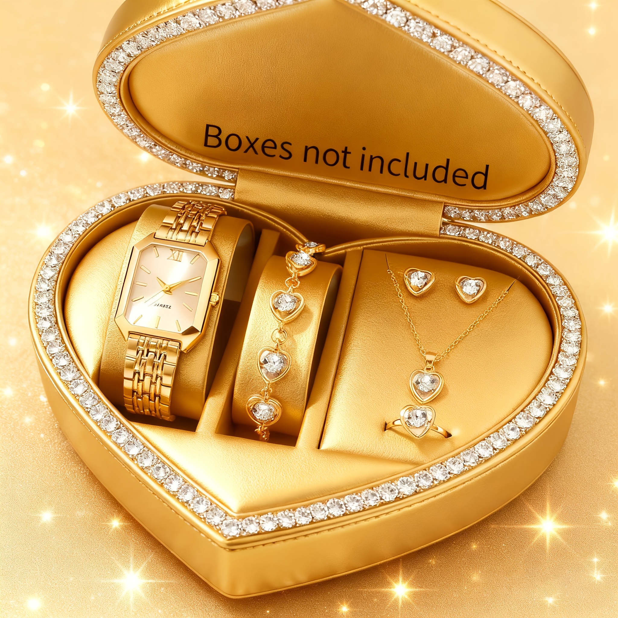 6PCS Elegant Rectangle Women Q - Mystery Jewelry Jar Watches 评论和价格