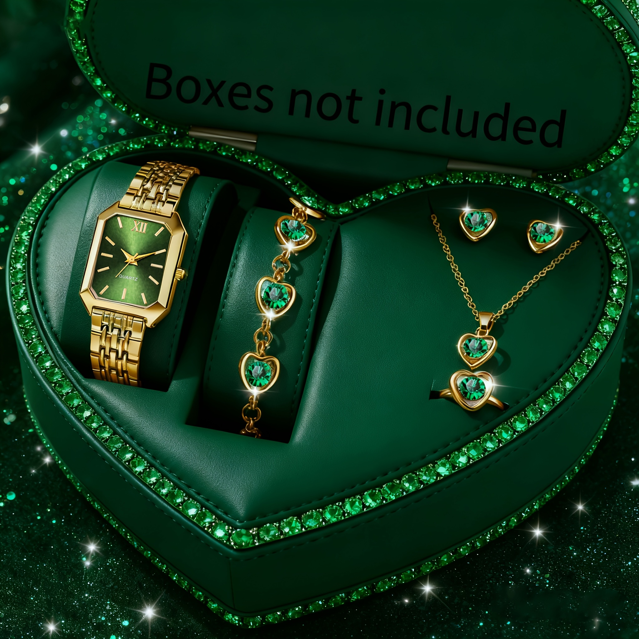 6PCS Elegant Rectangle Women Q - Mystery Jewelry Jar Watches 评论和价格