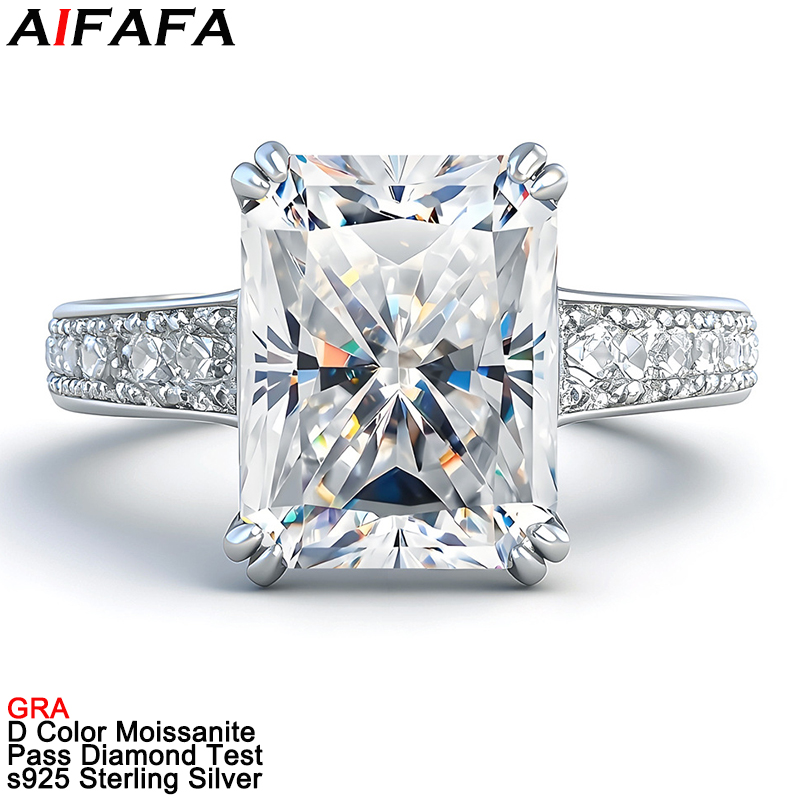 4 Carat Radiant Cut Moissanite - Moissanite Ring 评论和价格
