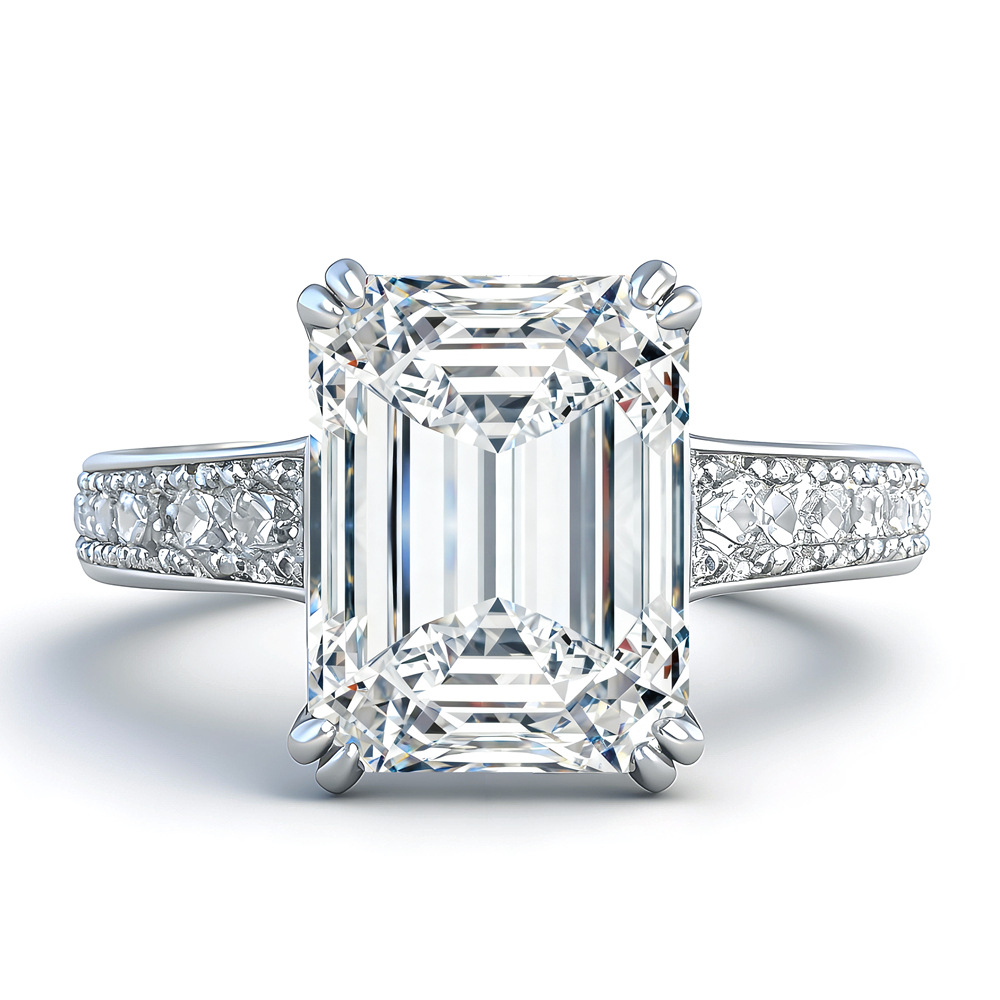 4 Carat Radiant Cut Moissanite - Moissanite Ring 评论和价格