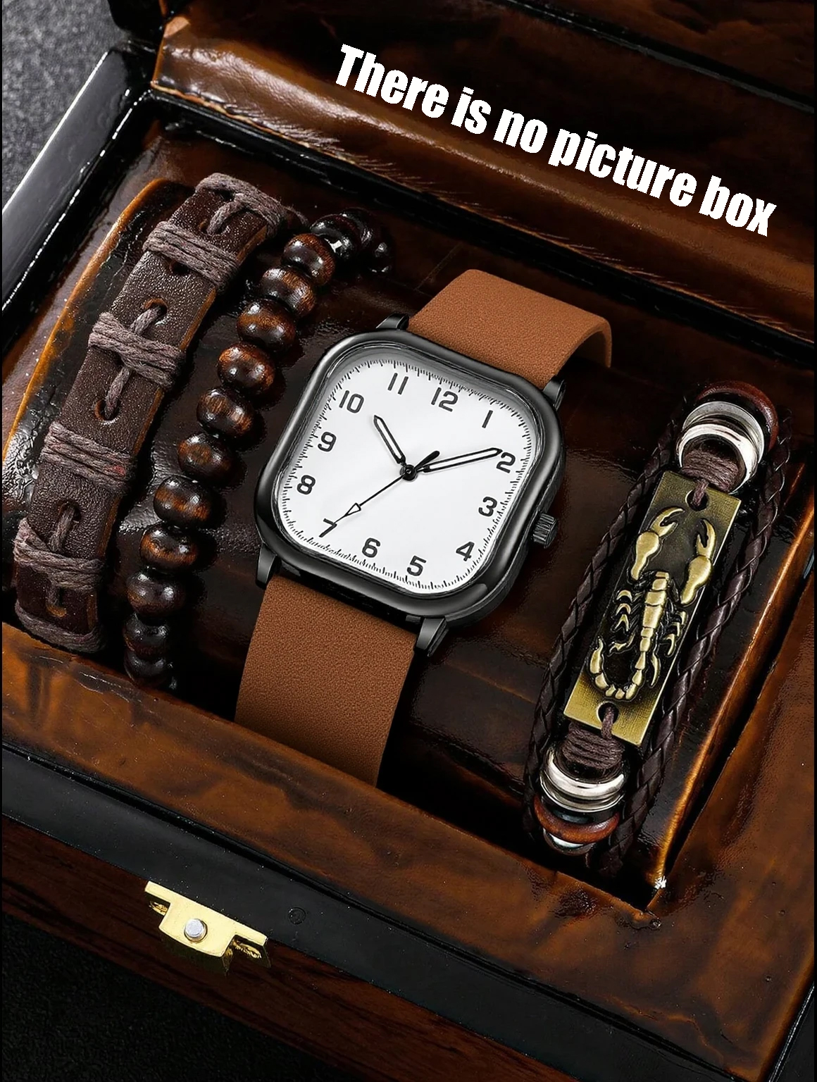 No gift box; men's leather str - Jewelry Watch 评论和价格