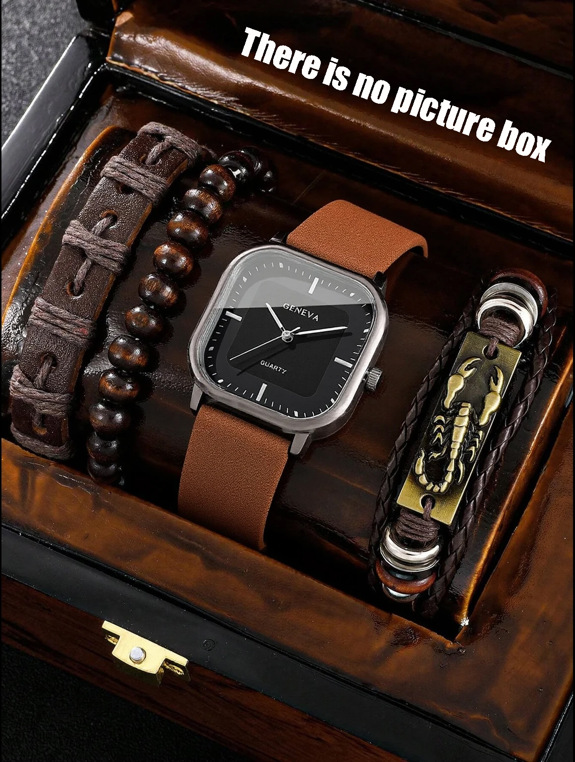 No gift box; men's leather str - Jewelry Watch 评论和价格
