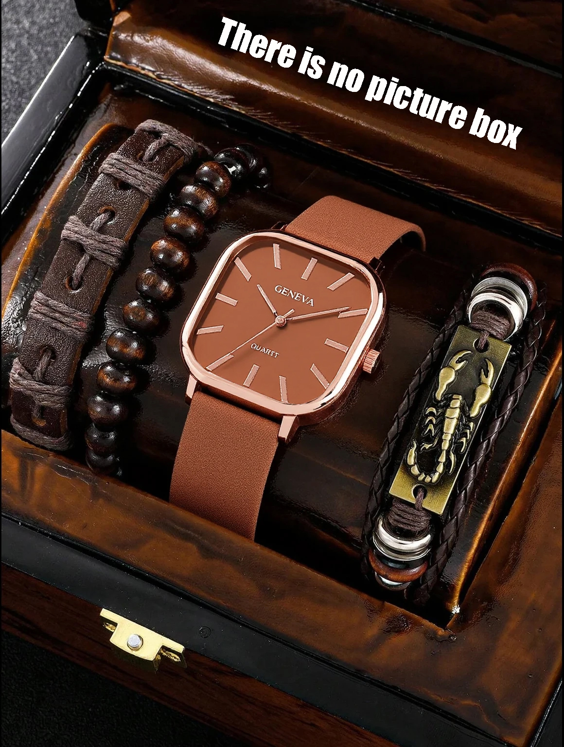 No gift box; men's leather str - Jewelry Watch 评论和价格