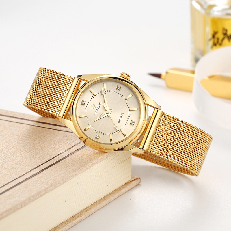 WWOOR Luxury Brand Dress Gold  - Jewelry Diamond Watches 评论和价格