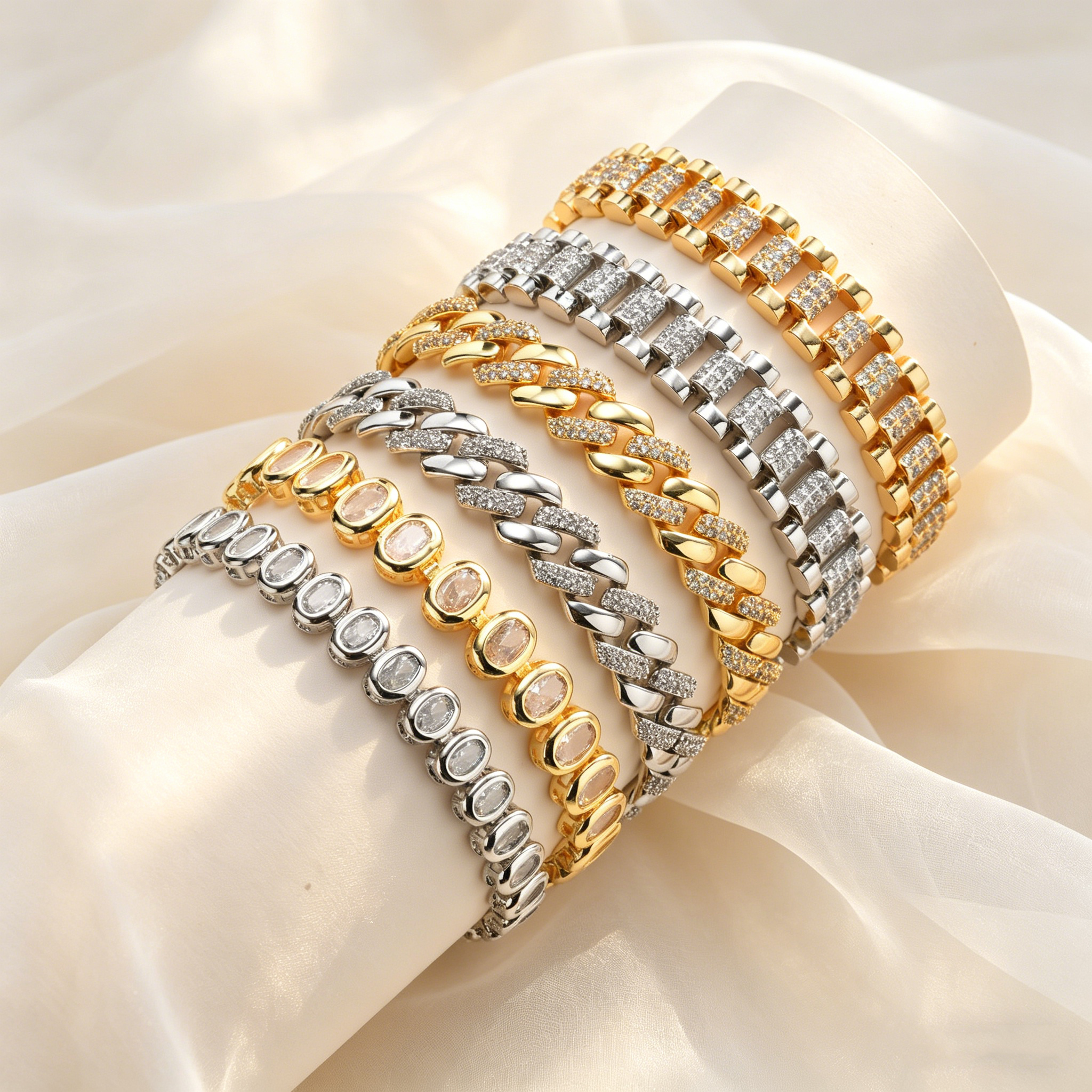 Gold Plated Cubic Zircon Watch - Mystery Jewelry Jar Watches 评论和价格