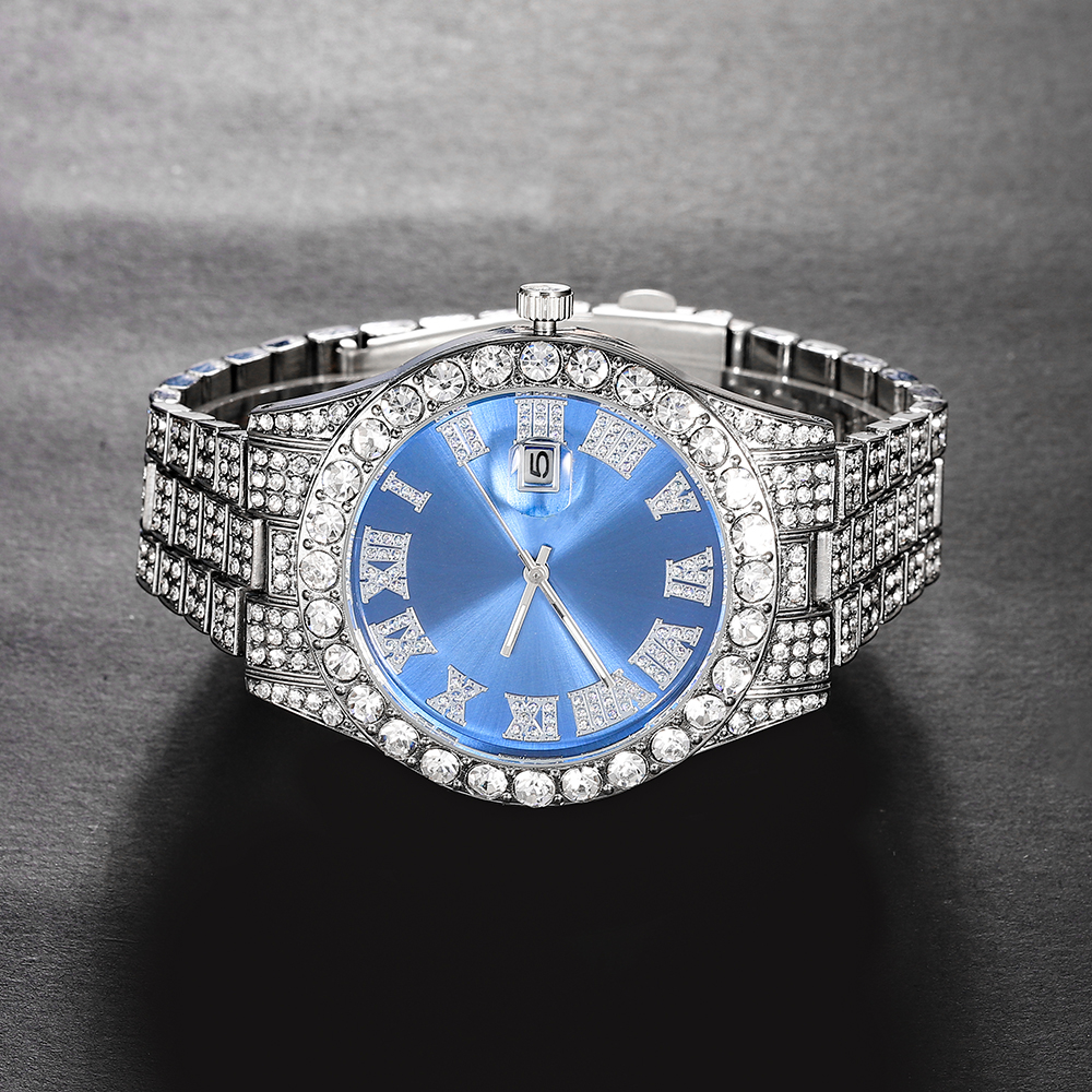 New Punk Men Watch Iced Out Di - Jewelry Watches Men 评论和价格