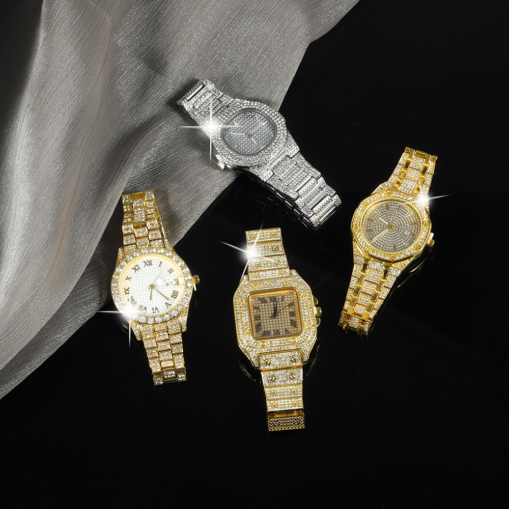 New Punk Men Watch Iced Out Di - Jewelry Watches Men 评论和价格