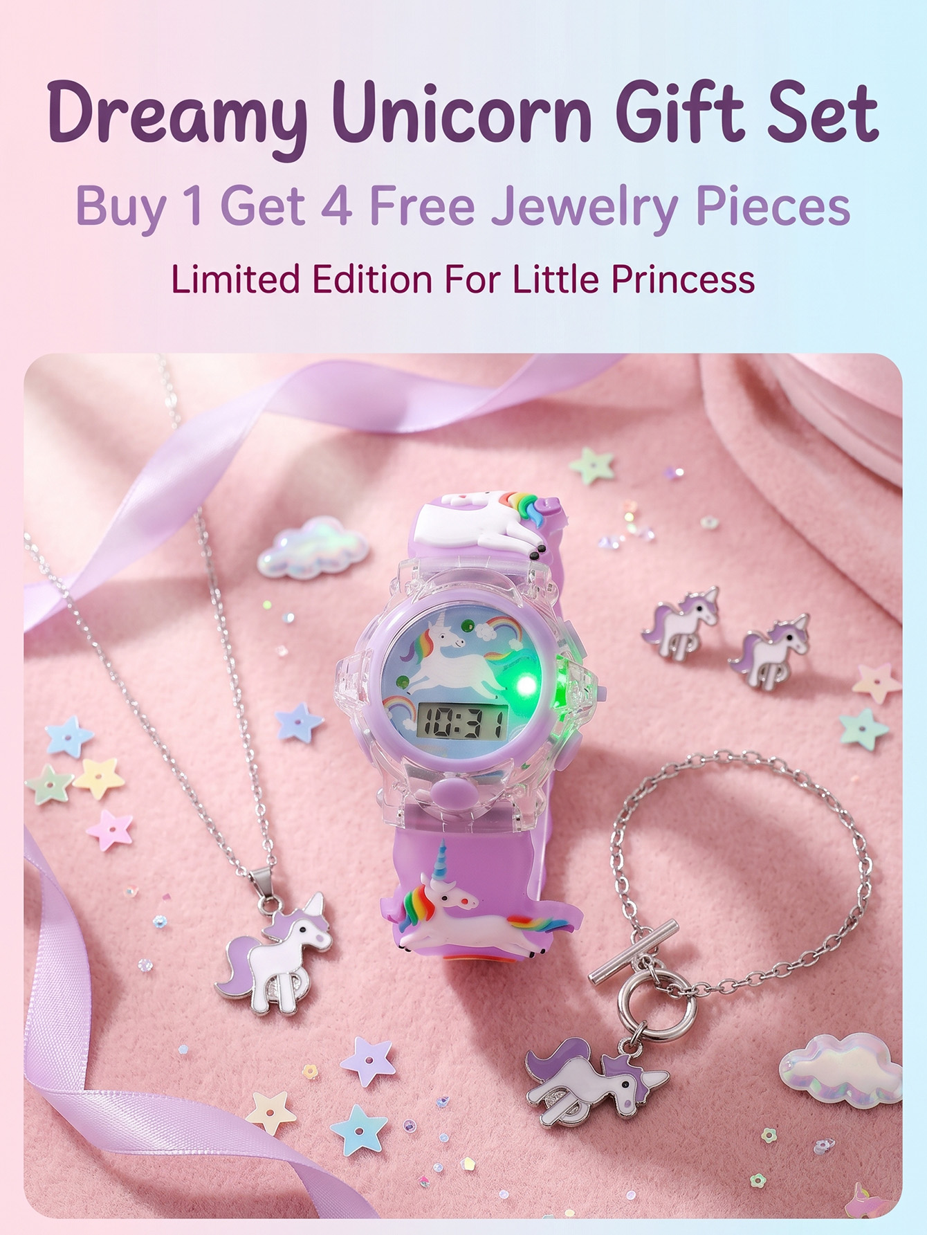 1Set Kids Light Up Unicorn Wat - Jewelry Watches For Kids 评论和价格