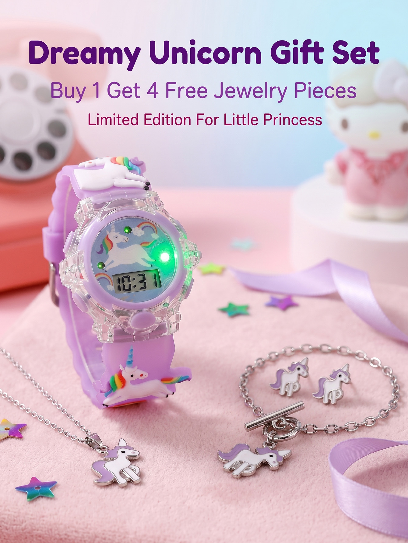 1Set Kids Light Up Unicorn Wat - Jewelry Watches For Kids 评论和价格